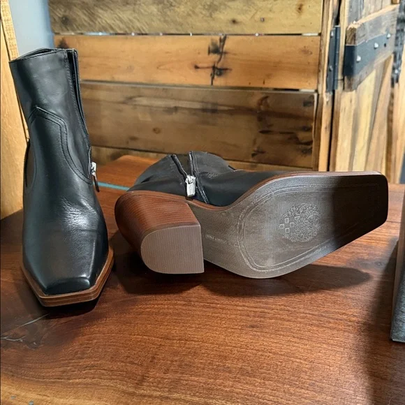 Vince Camuto Amanda Black Leather Ankle Boots – Size 9 | NWOT - Picture 2 of 6